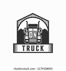 ON Initial Letter Truck Logo Design Simple Stock Vector