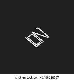 ON Initial Logo letters with rotate squere template