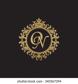 ON initial luxury ornament monogram logo