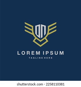 ON initial monogram logo for creative eagle line image vector design
