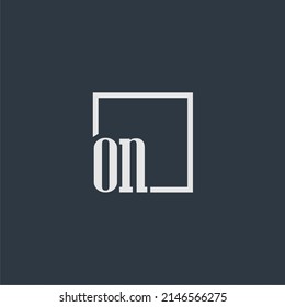 ON initial monogram logo with rectangle style dsign