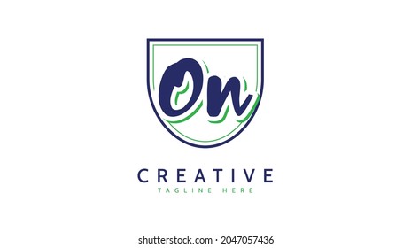 ON Initials, handwriting logo vector
