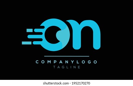 ON initials monogram letter text alphabet logo design	