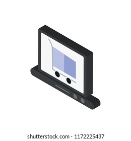 On isometric left top view 3D icon