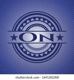 On with jean texture. Vector Illustration. Detailed.