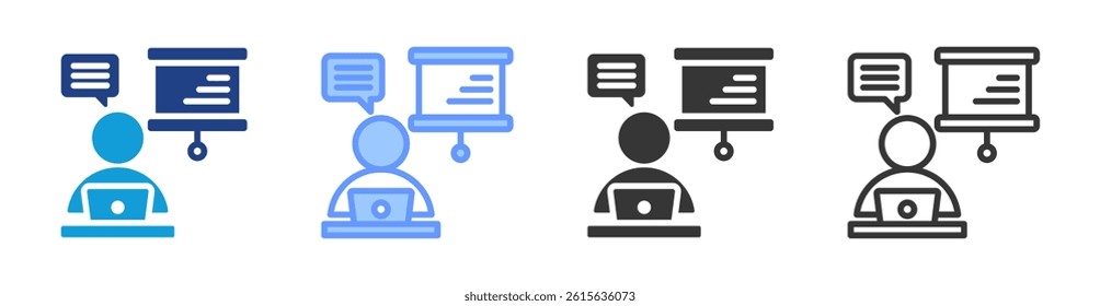 On The Job Training icon set multiple style collection