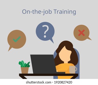 Sobre la formación laboral (OJT) para ayudar a capacitar al empleado con vector de rendimiento