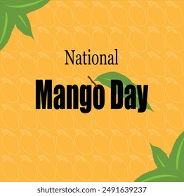 El 22 de julio celebramos el Día Nacional del Mango. Feliz día nacional del mango. Día Mundial del Mango 22 de julio. Publicación en Facebook, publicación en Instagram, folleto.