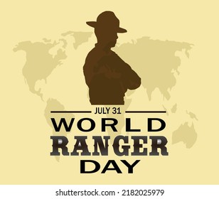 On July 31st, World Ranger Day honors the dedication, and crucial work rangers do every day around the globe. Vector illustration