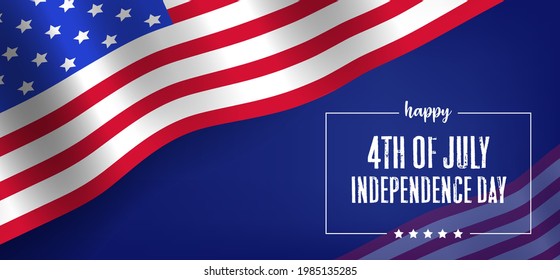 On July 4, the United States celebrates U.S. Independence Day. Banner for holiday design websites, postcards, flyers