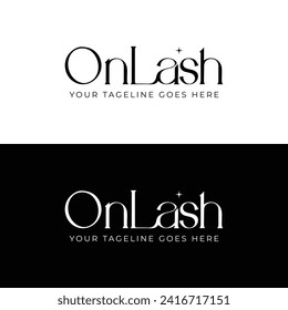 On Lash word mark beauty logo