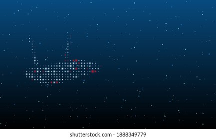 Auf der linken Seite befindet sich das mit weißen Punkten gefüllte Router-Symbol. Hintergrundmuster aus Punkten und Kreisen verschiedener Farben. Vektorgrafik auf blauem Hintergrund mit Sternen