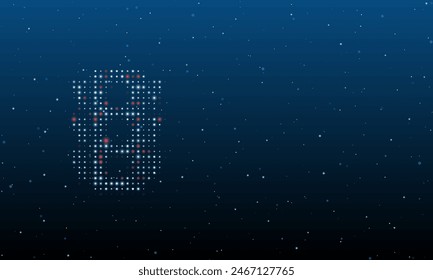 On the left is the traffic lights symbol filled with white dots. Background pattern from dots and circles of different shades. Vector illustration on blue background with stars