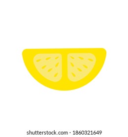 On lemon slice of yellow color. Design in flat style