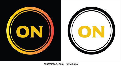 ON letters icon design template elements in abstract background logo, design identity in circle, alphabet letter