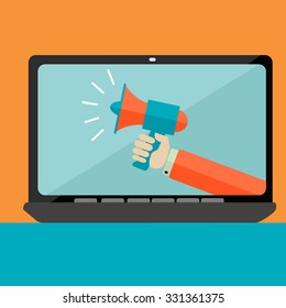 On line advertising vector concept