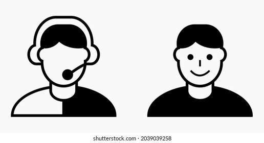 On line assistant consultant. Adviser. Advisor. Counselor. Counsellor. Consultor. Assistant. Operator. Vector icon.