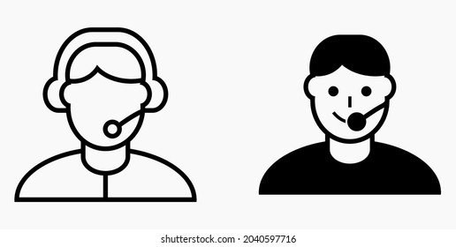 On line assistant consultant. Adviser. Advisor. Counselor. Counsellor. Consultor. Assistant. Operator. Vector icon.