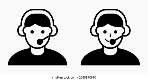 On line assistant consultant. Adviser. Advisor. Counselor. Counsellor. Consultor. Assistant. Operator. Vector icon.