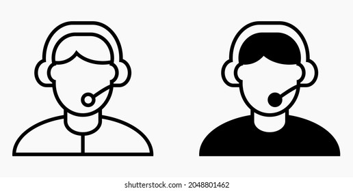 On line assistant consultant. Adviser. Advisor. Counselor. Counsellor. Consultor. Assistant. Operator. Vector icon.