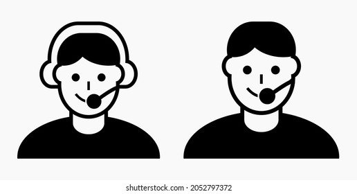 On line assistant consultant. Adviser. Advisor. Counselor. Counsellor. Consultor. Assistant. Operator. Vector icon.