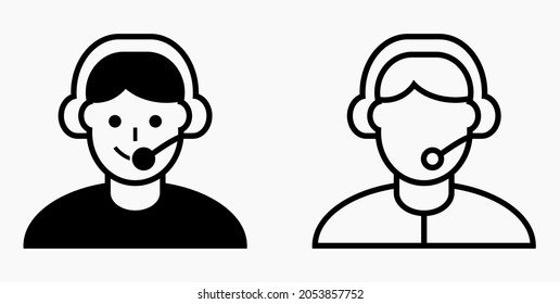 On line assistant consultant. Adviser. Advisor. Counselor. Counsellor. Consultor. Assistant. Operator. Vector icon.