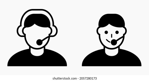 On line assistant consultant. Adviser. Advisor. Counselor. Counsellor. Consultor. Assistant. Operator. Vector icon.