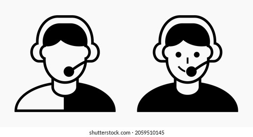 On line assistant consultant. Adviser. Advisor. Counselor. Consultor. Assistant. Operator. Vector icon.