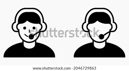 On line assistant consultant. Adviser. Advisor. Counselor. Counsellor. Consultor. Assistant. Operator. Vector icon.