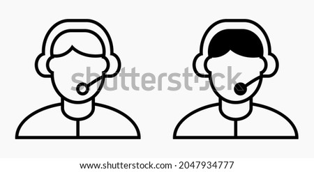 On line assistant consultant. Adviser. Advisor. Counselor. Counsellor. Consultor. Assistant. Operator. Vector icon.