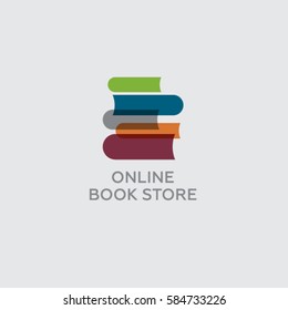 On line book store. Digital library.
Colorful books on a light background.