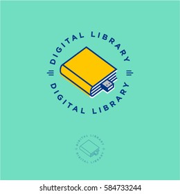 On line book store. Digital library.
Yellow book as flash drive on a green background.