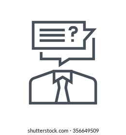 On line consulting icon suitable for info graphics, websites and print media. Colorful vector, flat icon, clip art.