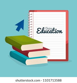 on line education with books