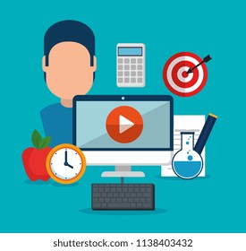 on line education with computer