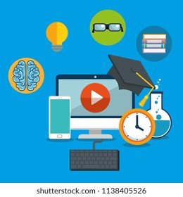 on line education with computer