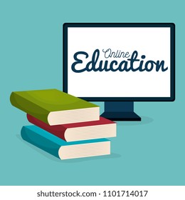 on line education with desktop computer