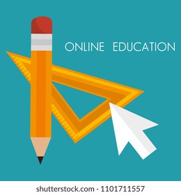 on line education with mouse cursor