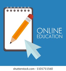 on line education with notebook