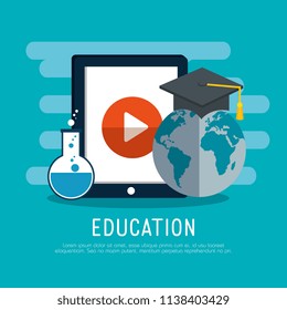 on line education with tablet