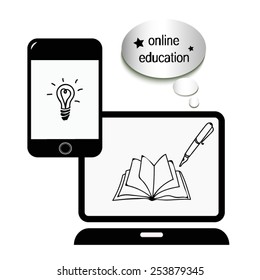 On line education vector illustration
