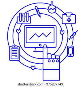 On line medicine concept. 