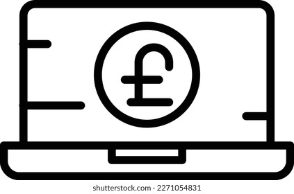 On Line Payment Line Vector Icon Design