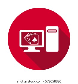 On line Poker game flat icon