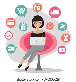 on line shooping concept