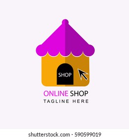 On line shop abstract logo