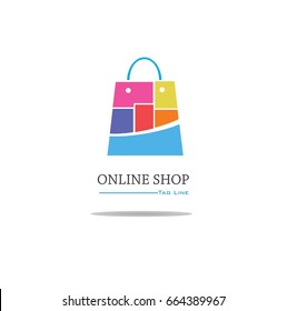on line shop logo, e-commerce logo