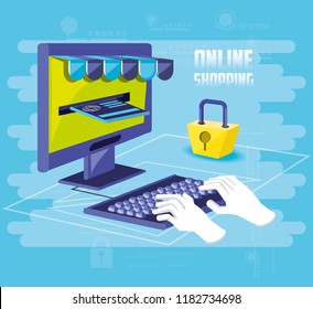 on line shopping with desktop