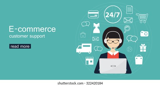 on line shopping support centar, concepts for web banners and promotional materials
