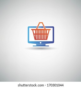 On line Shopping symbol,vector